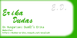 erika dudas business card